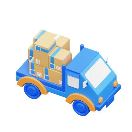 Blue Pick Up By Car Delivery  3D Icon