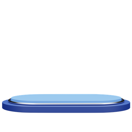 Blue Podium with Metal Ring  3D Icon