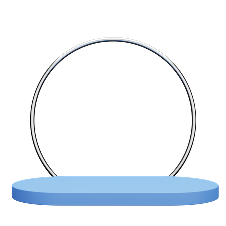 Blue Podium with Ring 3D Icon