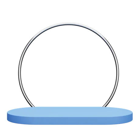 Blue Podium with Ring  3D Icon