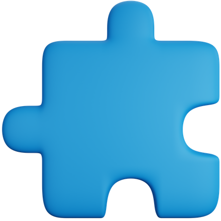 Blue Puzzle Piece  3D Icon