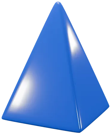 Blue Pyramid Shape  3D Icon