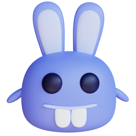 Blue Rabbit Monster  3D Icon