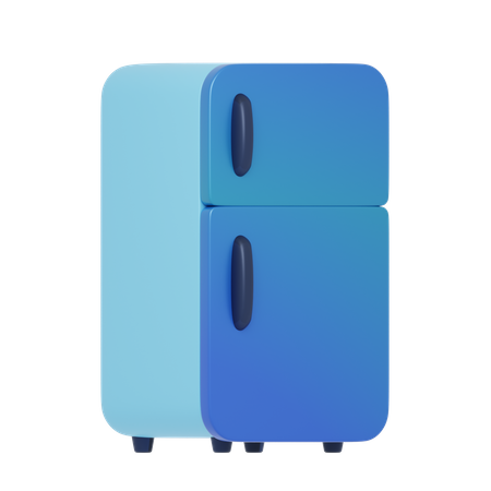 Blue Refrigerator  3D Icon
