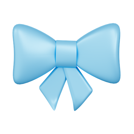 Blue Ribbon Bow  3D Icon