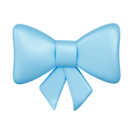 Blue Ribbon Bow  3D Icon