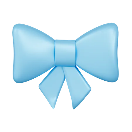 3 D Blue Ribbon Bow 3D Icon