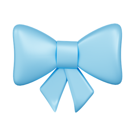 Blue Ribbon Bow  3D Icon