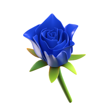 Blue Rose Flower  3D Icon