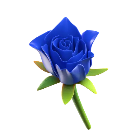 Blue Rose Flower  3D Icon
