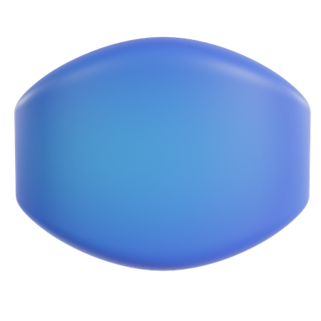 Blue Rounded Shape  3D Icon