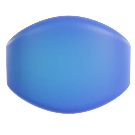 Blue Rounded Shape  3D Icon