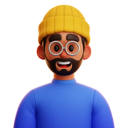 BLUE SHIRT MAN  3D Icon