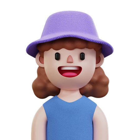 Blue Shirt Woman  3D Icon