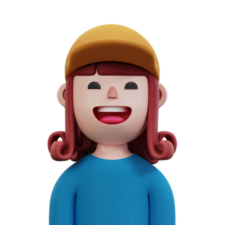 Blue Shirt Woman  3D Icon