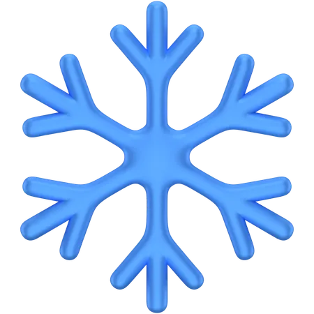 3 D Icon Of A Blue Snow Flake 3D Icon