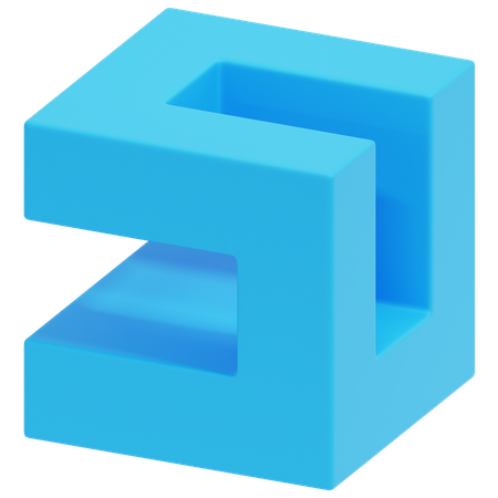 Blue Spiral Frame  3D Icon