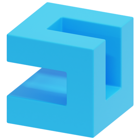 Blue Spiral Frame  3D Icon