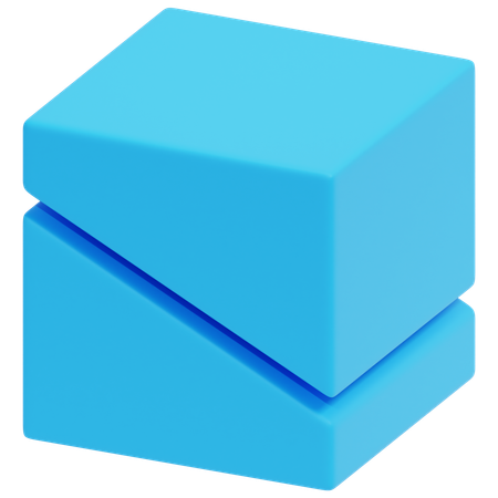 Blue Split Box  3D Icon