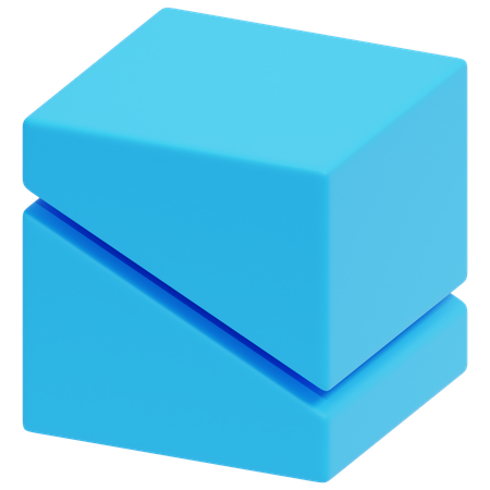 Blue Split Box  3D Icon
