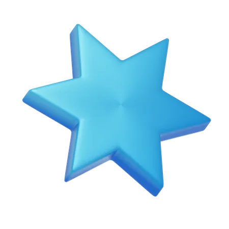 Blue Star Shape  3D Icon