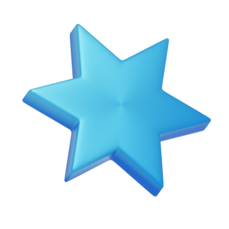 Blue Star Shape  3D Icon