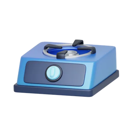 Blue Stove  3D Icon
