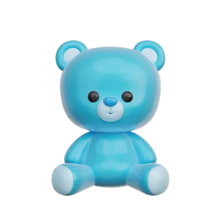 3 D Blue Baby Teddy Bear Baby Gender Reveal Its A Boy Birthday Party 3 D Rendering 3D Icon