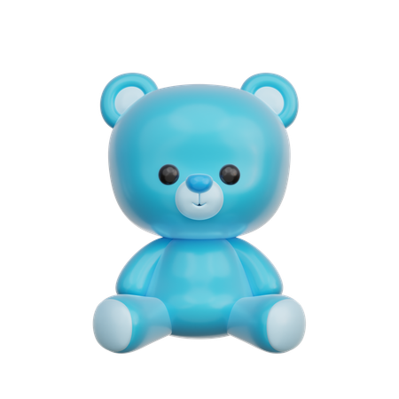 Blue Teddy Bear  3D Icon