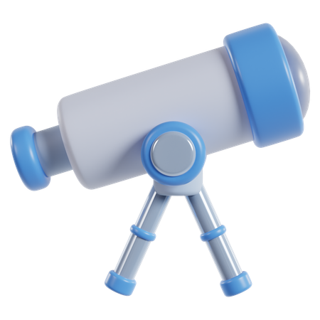 Blue Telescope  3D Icon