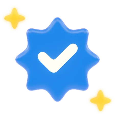 Blue Tick  3D Icon