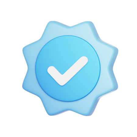 Blue Tick Badge  3D Icon