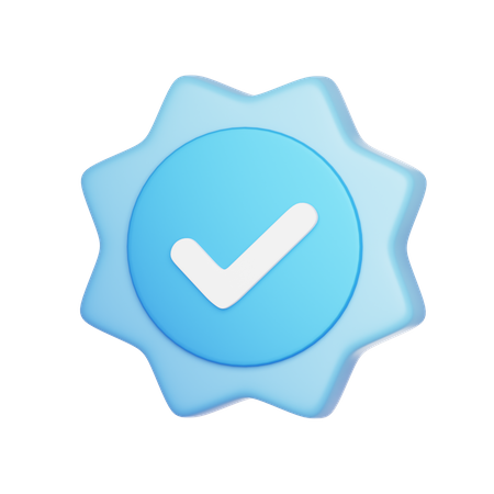 Blue Tick Badge  3D Icon