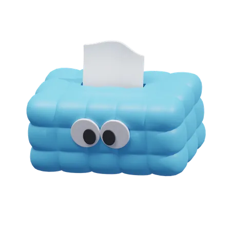 Blue Tissue Box Cute  3D Icon