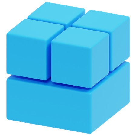 Blue Top Blocks  3D Icon