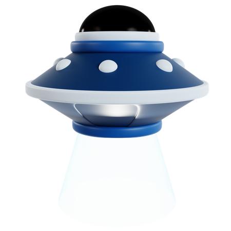 Blue Ufo Spaceship  3D Icon