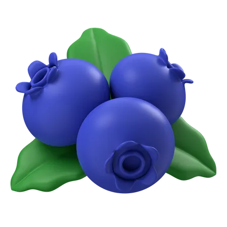 Blueberries 3D Icon