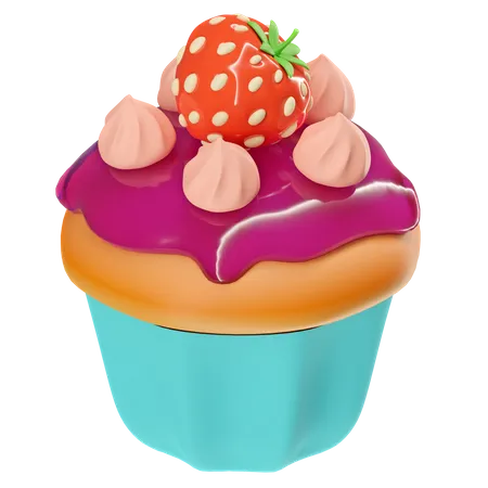 Blueberry Cupcake  3D Icon