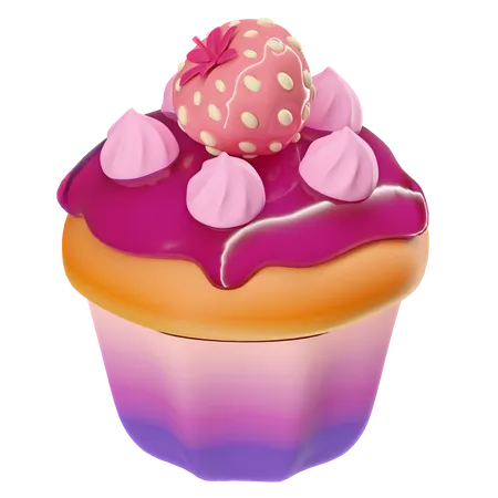 Blueberry Cupcake  3D Icon