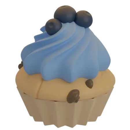 Blueberry Cupcake  3D Icon