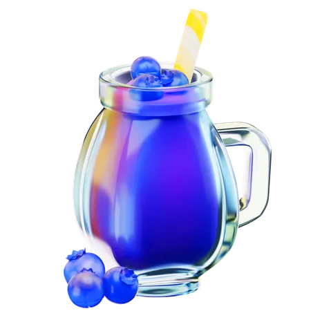 Blueberry Juice Icon 3 D Icon Drink Isolated On Transparent Background 3 D Illustration High Resolution 3D Icon