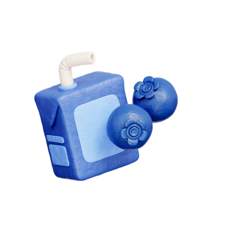 Blueberry Juice Box  3D Icon