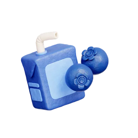 Blueberry Juice Box  3D Icon