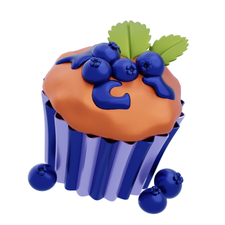 Blueberry Muffin  3D Icon