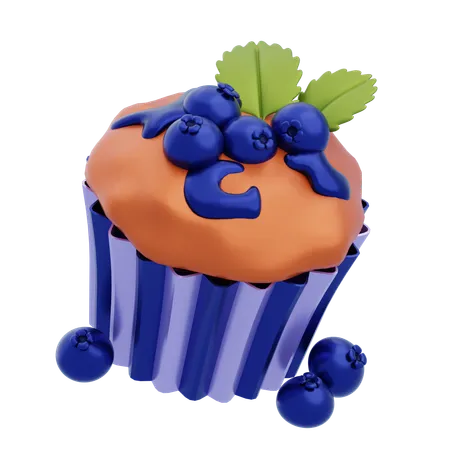 Blueberry Muffin  3D Icon