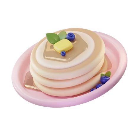 Blueberry Pancake  3D Icon