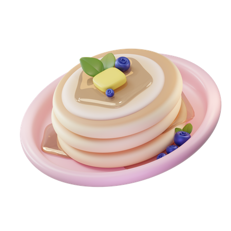 Blueberry Pancake  3D Icon