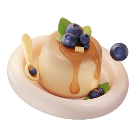 Blueberry Pancake Melted  3D Icon