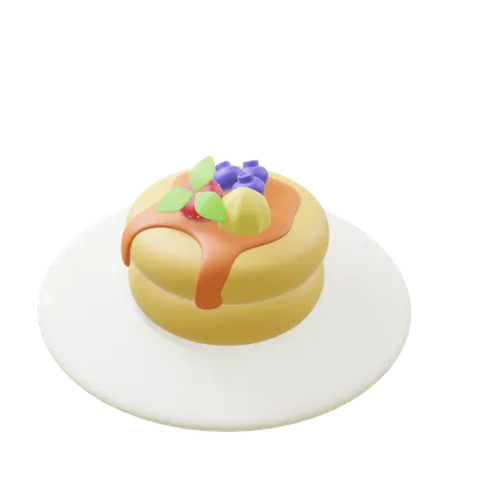 Blueberry Pancakes  3D Icon