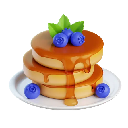 Blueberry Pancakes  3D Icon